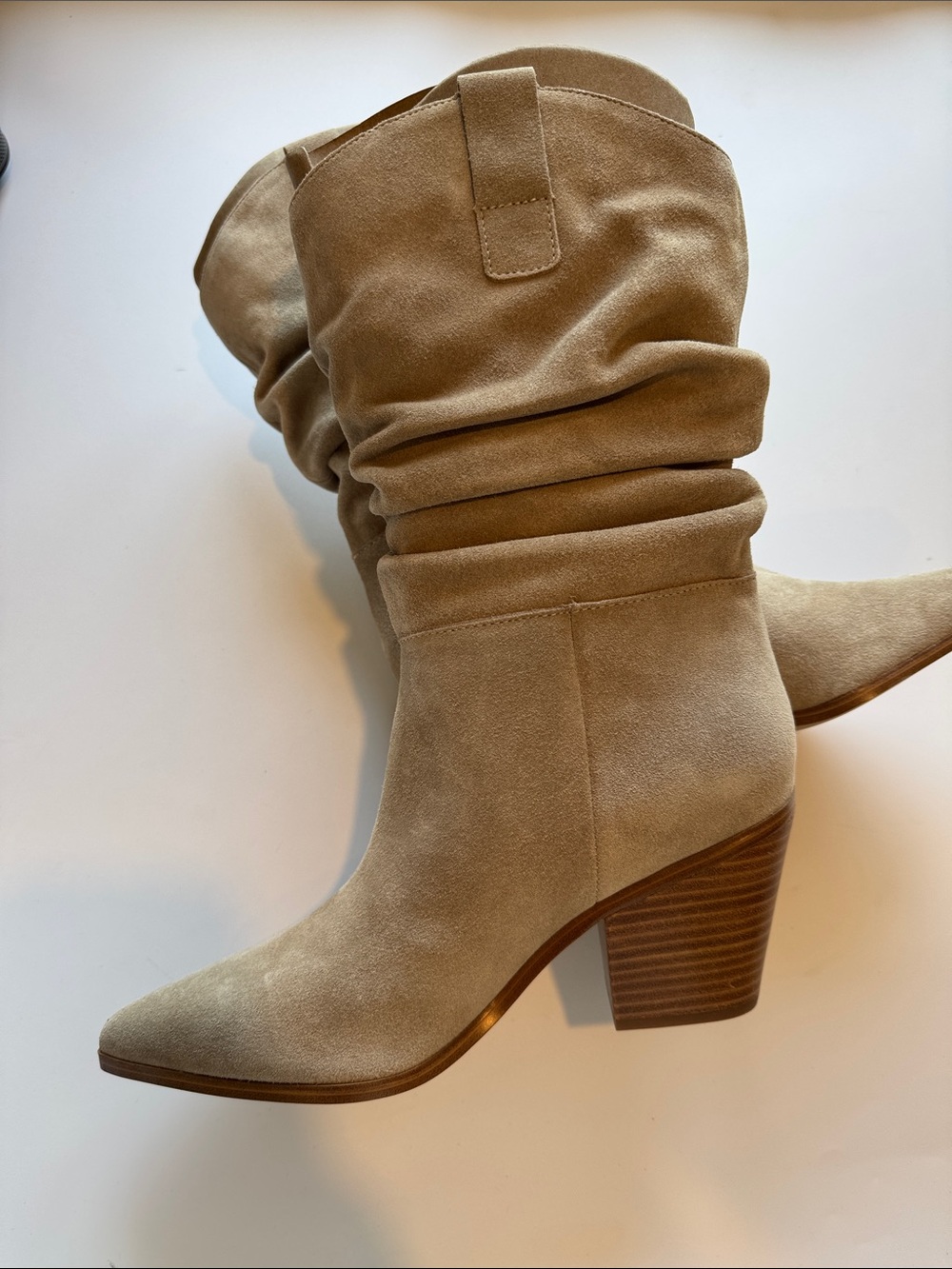 Nine West Kadon Tan Suede Western Style Slouchy Boot - Picture 2 of 5